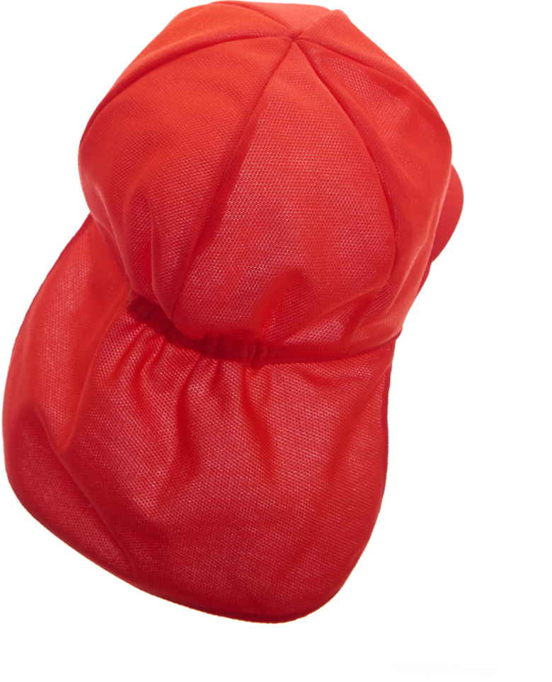 専用　アダン帽子 ニット紅白体操帽（表赤 タレ付） 六方型タレ付（アゴゴム付